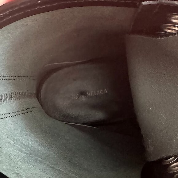 Balenciaga Black Leather Lace-Up Boots - Size 36 Authentic - Picture 13 of 14